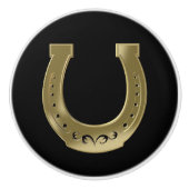 Golden hoefijzer keramische knop (Voorkant)