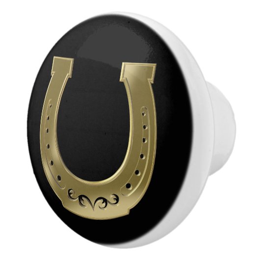Golden hoefijzer keramische knop (Rechts)
