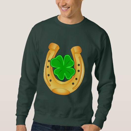 Golden Hoefijzer Lucky Four Leafed Clover Shirt (Voorkant)