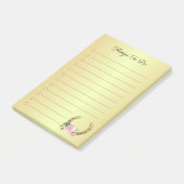 Golden Hoefijzer met bloemen Post-it® Notes (Schuin)