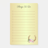 Golden Hoefijzer met bloemen Post-it® Notes (Voorkant)
