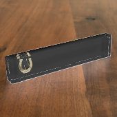 Golden hoefijzer naambordje (Zijkant)