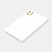 Golden hoefijzer post-it® notes (Schuin)