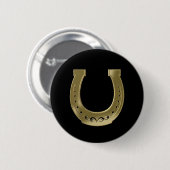 Golden hoefijzer ronde button 5,7 cm (Voorkant /achterkant)