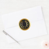 GOLDEN HOEFIJZER RONDE STICKER (Envelop)