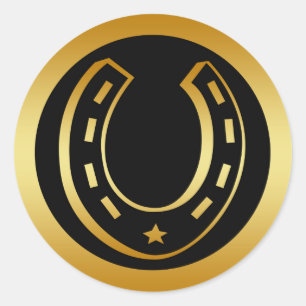 GOLDEN HOEFIJZER RONDE STICKER