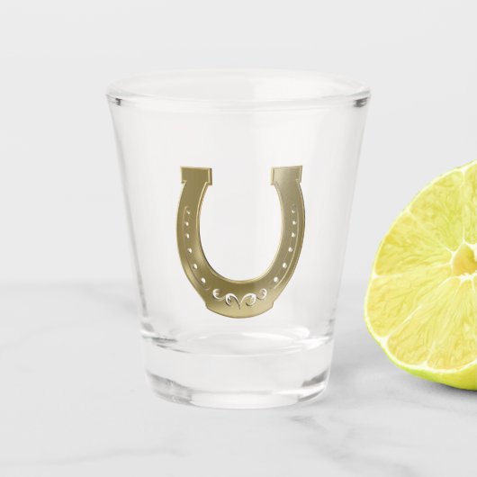Golden hoefijzer shot glas (Voorkant)