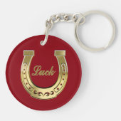 Golden hoefijzer sleutelhanger (Achterkant)