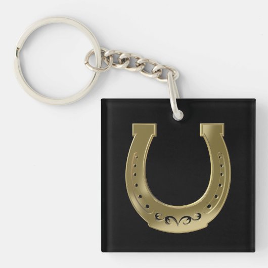 Golden hoefijzer sleutelhanger (Voorkant)