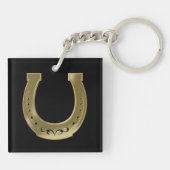Golden hoefijzer sleutelhanger (Achterkant)