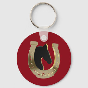 Golden hoefijzer sleutelhanger
