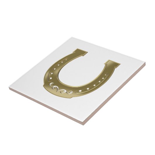 Golden hoefijzer tegeltje (Zijkant)