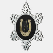 Golden hoefijzer tin sneeuwvlok ornament (Rechts)