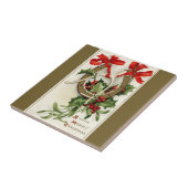  Golden Hoefijzer Wishbone Bronze Kerstmis Tegeltje (Zijkant)