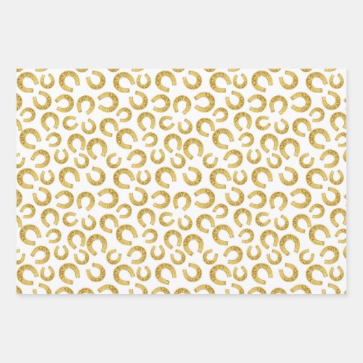 Golden Hoefijzers Succes St. Patricks Dag Inpakpapier Vel (Voorkant 3)