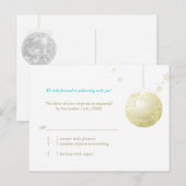 Golden Holiday Ball Winter Wedding RSVP Uitnodiging Briefkaart (Voorkant / Achterkant)