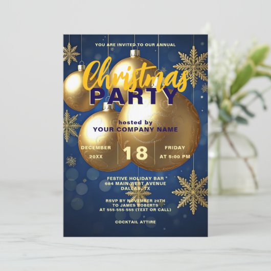 Golden Holiday Cheer - Een feestelijk kerstfeest Kaart (Staand voorkant)