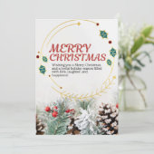 Golden Holiday Cheer Kerstkaart (Staand voorkant)