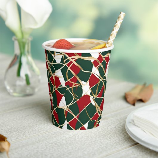 Golden Holiday Elegance Paper Cup Papieren Bekers (Insitu)