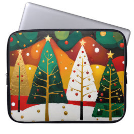 Golden Holiday Grove Laptop Sleeve