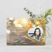 Golden Holiday Heart Foto Sympathie Hartelijk dank Kaart (Staand voorkant)