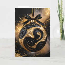 Golden Holiday Ornament Greeting Card Kaart