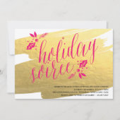 GOLDEN HOLIDAY SOIREE Holiday Party Uitnodiging (Voorkant)