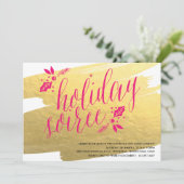 GOLDEN HOLIDAY SOIREE Holiday Party Uitnodiging (Staand voorkant)