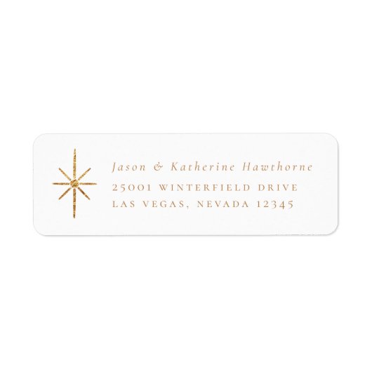 Golden Holiday Star Return Label (Voorkant)