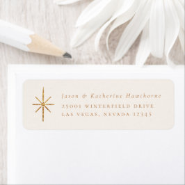 Golden Holiday Star Return Label