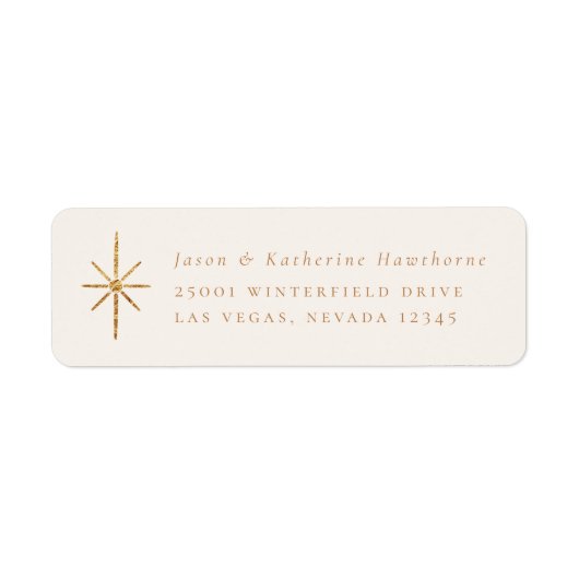 Golden Holiday Star Return Label (Voorkant)