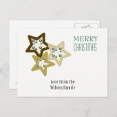 Golden Holiday Stars Feestdagenkaart (Voorkant / Achterkant)