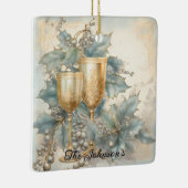 Golden Holiday Toast Keramisch Ornament (Rechts)