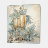 Golden Holiday Toast Keramisch Ornament (Links)