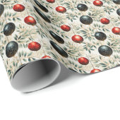 Golden Holly Fusion: Groen, Rood & Goud Cadeaupapier (Rol Hoek)