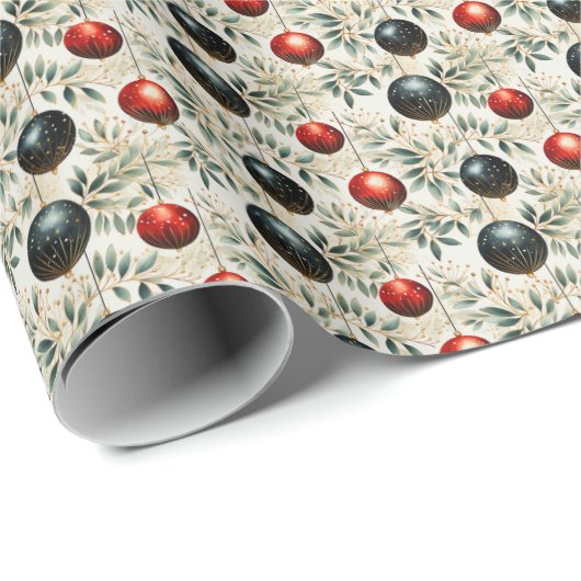 Golden Holly Fusion: Groen, Rood & Goud Cadeaupapier (Rol Hoek)