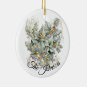 Golden Holly Leaves - Aangepast Keramisch Ornament (Rechts)