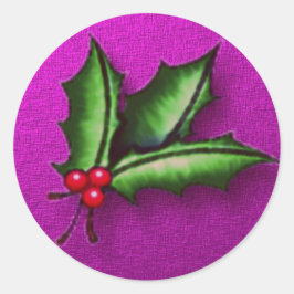 Golden Holly Sticker Letter Seal