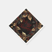 Golden Holly Wreath – Elegant Christmas Servet (Hoek)