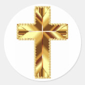 GOLDEN HOLY CROSS RONDE STICKER (Voorkant)