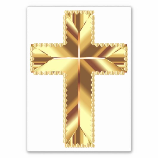 GOLDEN HOLY CROSS STICKER (Voorkant)