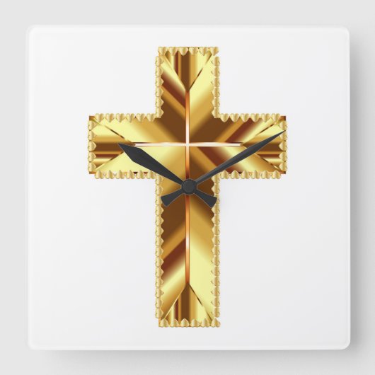 GOLDEN HOLY CROSS VIERKANTE KLOK (Voorkant)