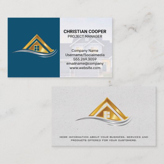 Golden Home Logo | Onroerend goed Visitekaartje (Voorkant / Achterkant)