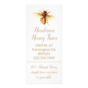 Golden Honey Bee Business Rack Card Reclamekaart