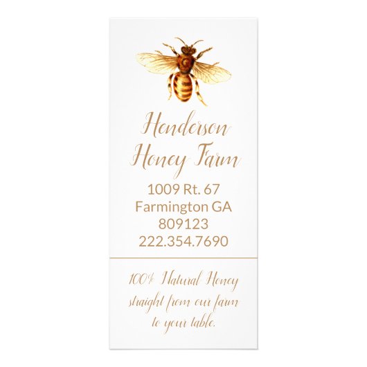 Golden Honey Bee Business Rack Card Reclamekaart (Voorkant)