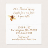 Golden Honey Bee Business Tent Card Visitekaartje (Binnenkant ongevouwen)