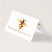 Golden Honey Bee Business Tent Card Visitekaartje (Achterkant)