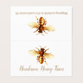 Golden Honey Bee Business Tent Card Visitekaartje (Buitenkant ongevouwen)