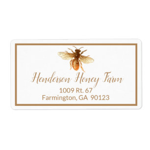Golden Honey Bee Verzendlabel