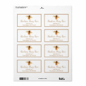 Golden Honey Bee Verzendlabel (Full Sheet)